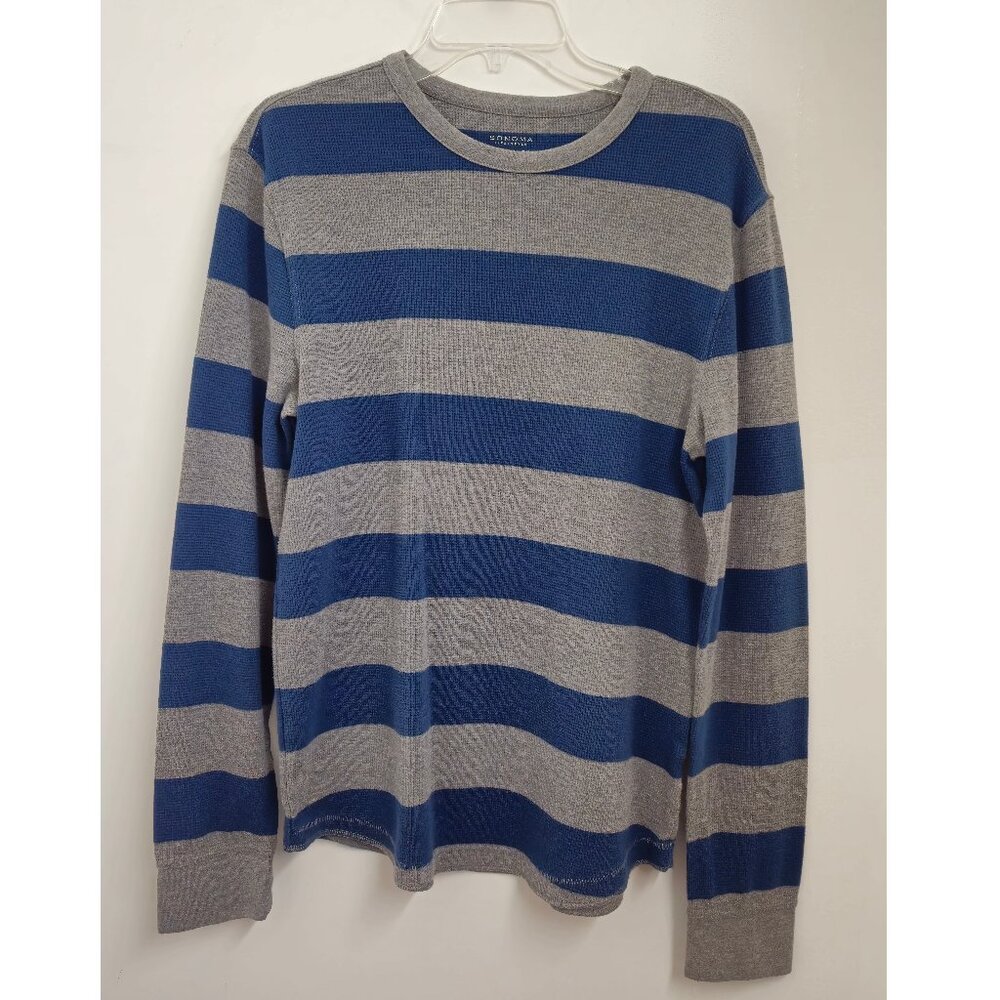 Sonoma Thermal Crew Neck Sweater- Size M, gray/blue